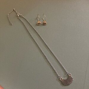 Elegant Silver Necklace and Earring Set
